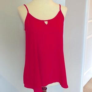 EUC Float Red Camisole with Keyhole Detail